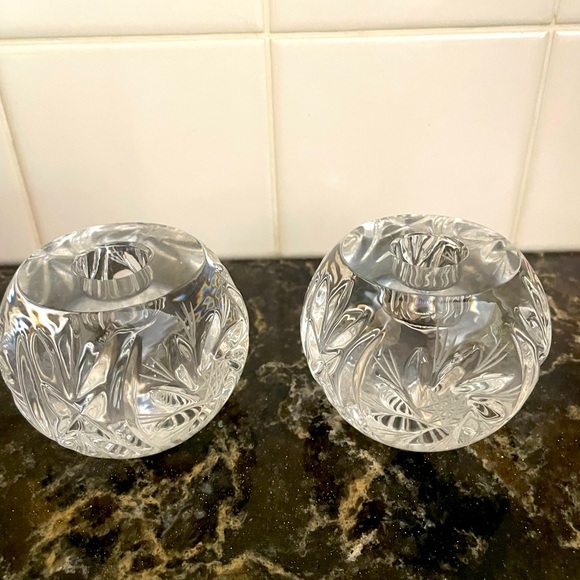 pinwheel crystal Other - 🎉2/$25🎉Pinwheel crystal candle holders -beautiful- like new decor - wedding-